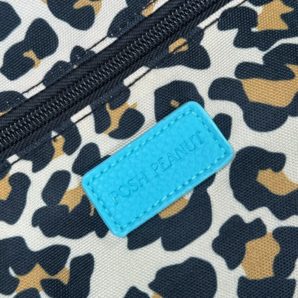 Posh Peanut Kids OS Rolling Backpack Leopard Print Tan Black Gold Safari Travel